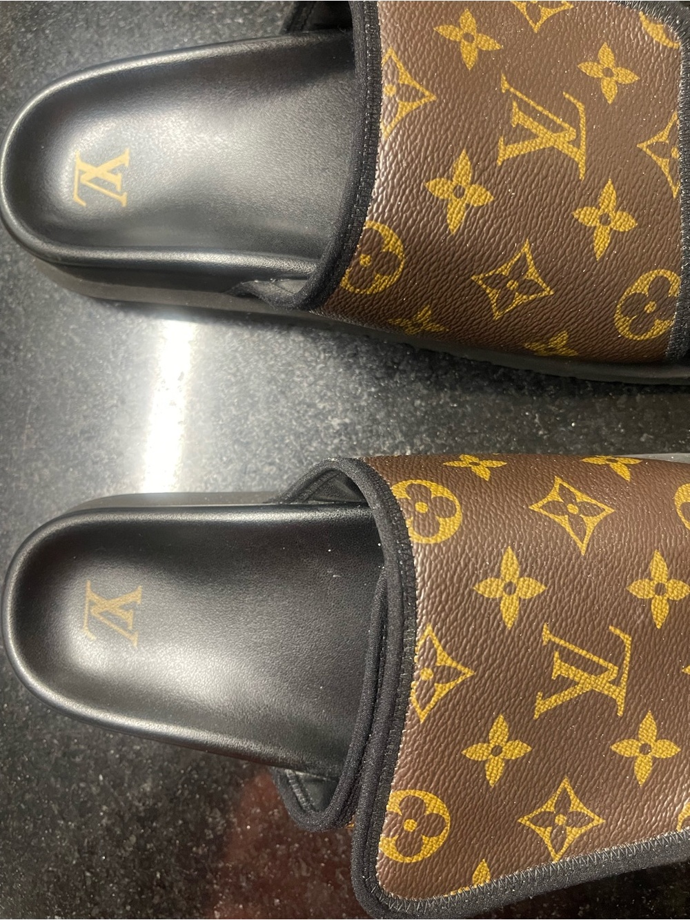 Louis Vuitton Miami Mules Brown & Gold Monogram Slide Sandals